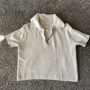 Joie Kids' Cream Textured Polo Shirt